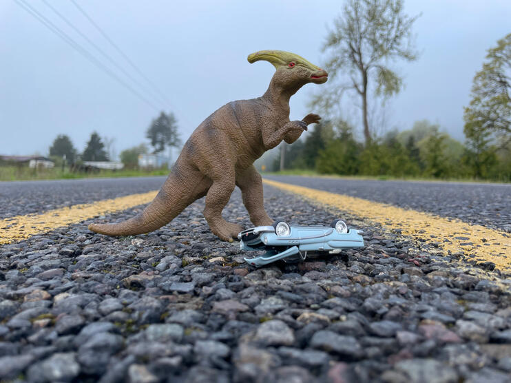 WTF?! A PARASAUROLOPHUS? but they've been dead for eons...